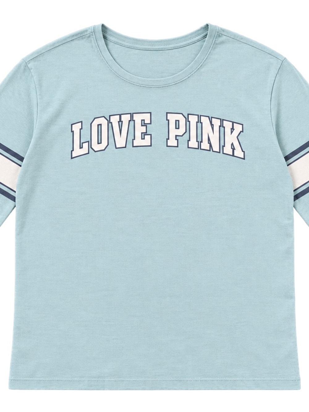 PINK Victoria's Secret Light Blue 'LOVE PINK' Long Sleeve Tee